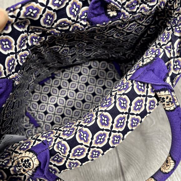 Vera Bradley Angle Tote Bag in "Simply Violet" Pattern - Picture 3 of 5
